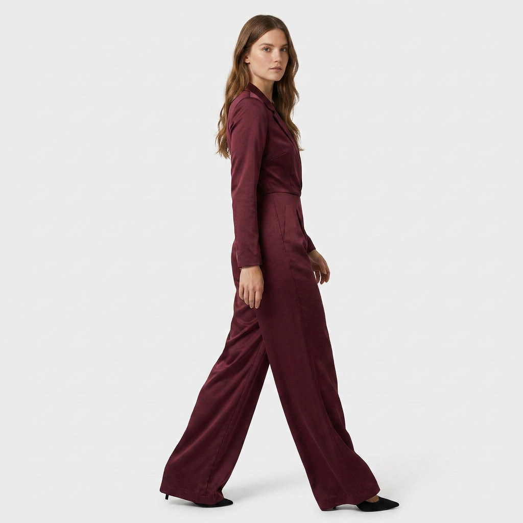 Combinaison Blazer Col V Coupe Large pour Femme