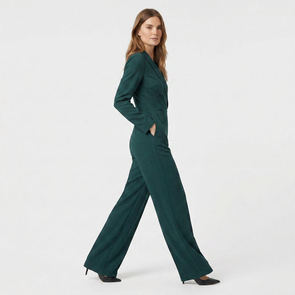 Combinaison Blazer Col V Coupe Large pour Femme