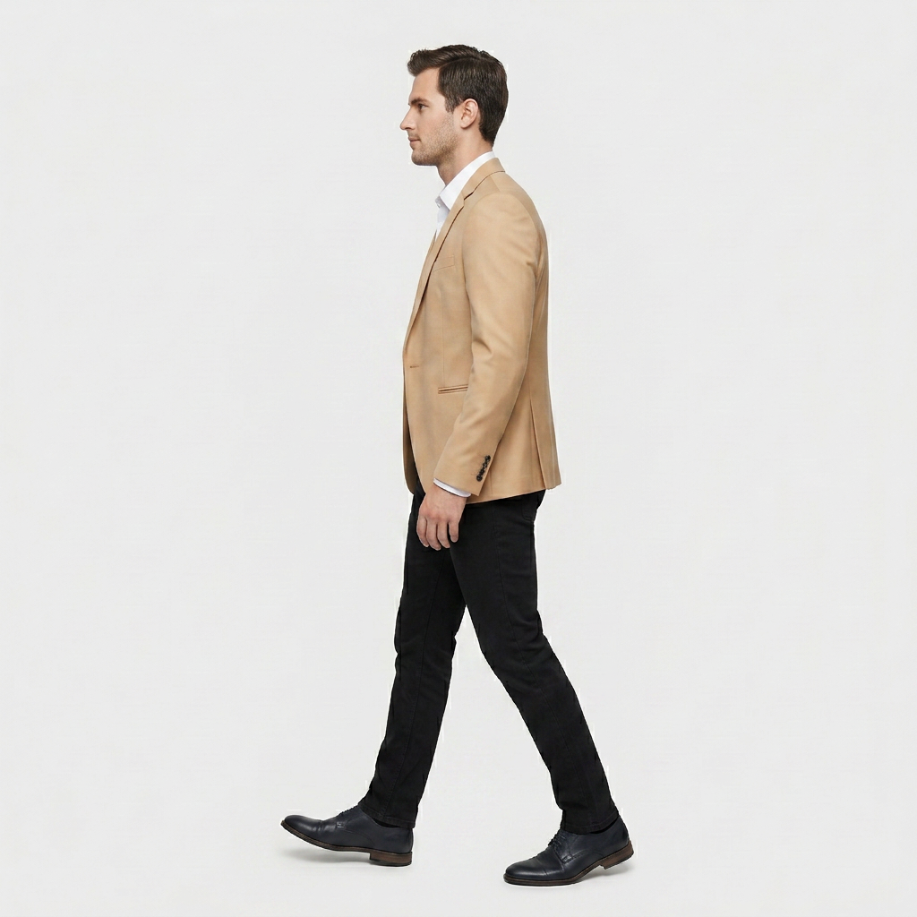 Blazer Élégant Coupe Moderne Épaules Structurées pour Homme