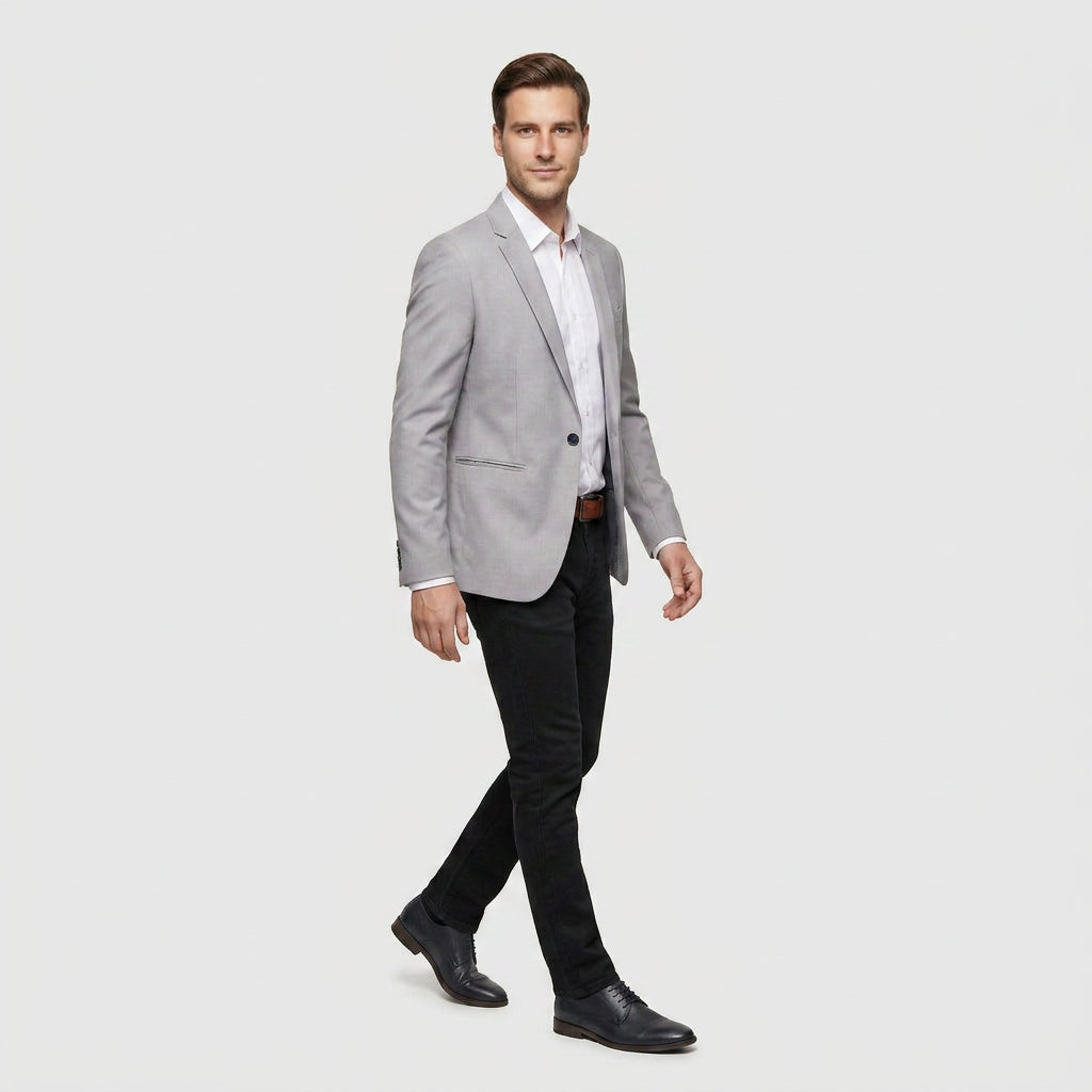 Blazer Élégant Coupe Moderne Épaules Structurées pour Homme