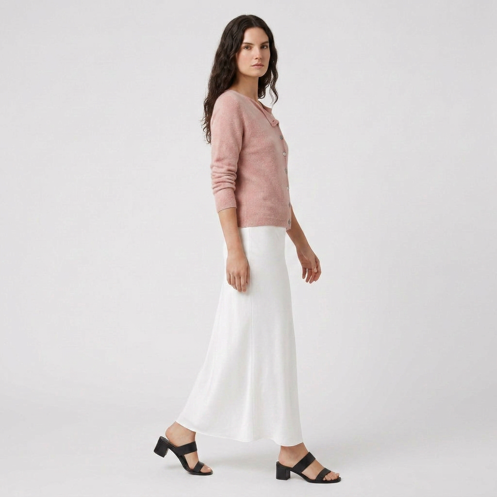 Pull Col V Boutonné Maille Fine pour Femme