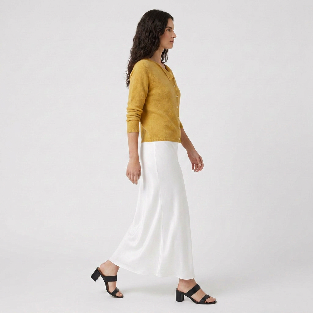 Pull Col V Boutonné Maille Fine pour Femme