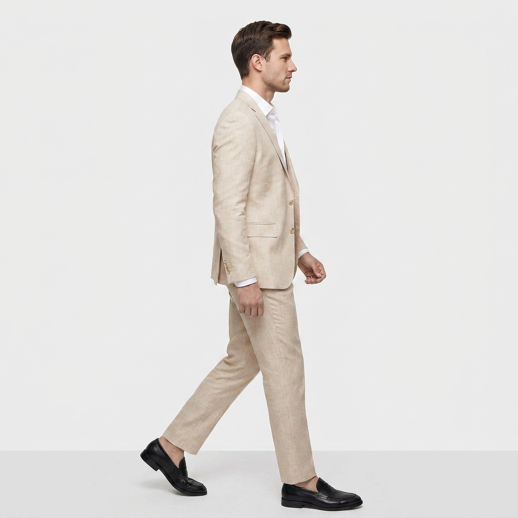 Ensemble Tailleur Blazer Croisé Pantalon Slim pour Homme