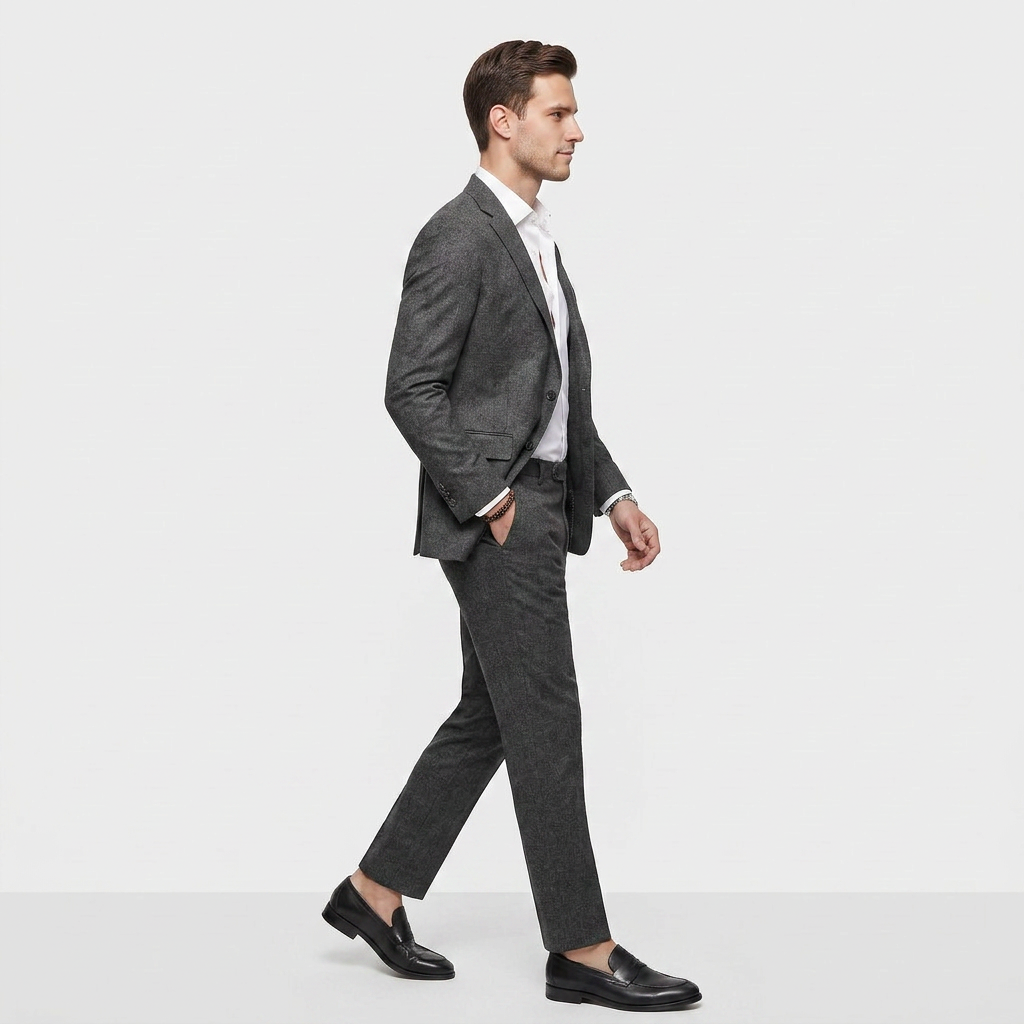 Ensemble Tailleur Blazer Croisé Pantalon Slim pour Homme