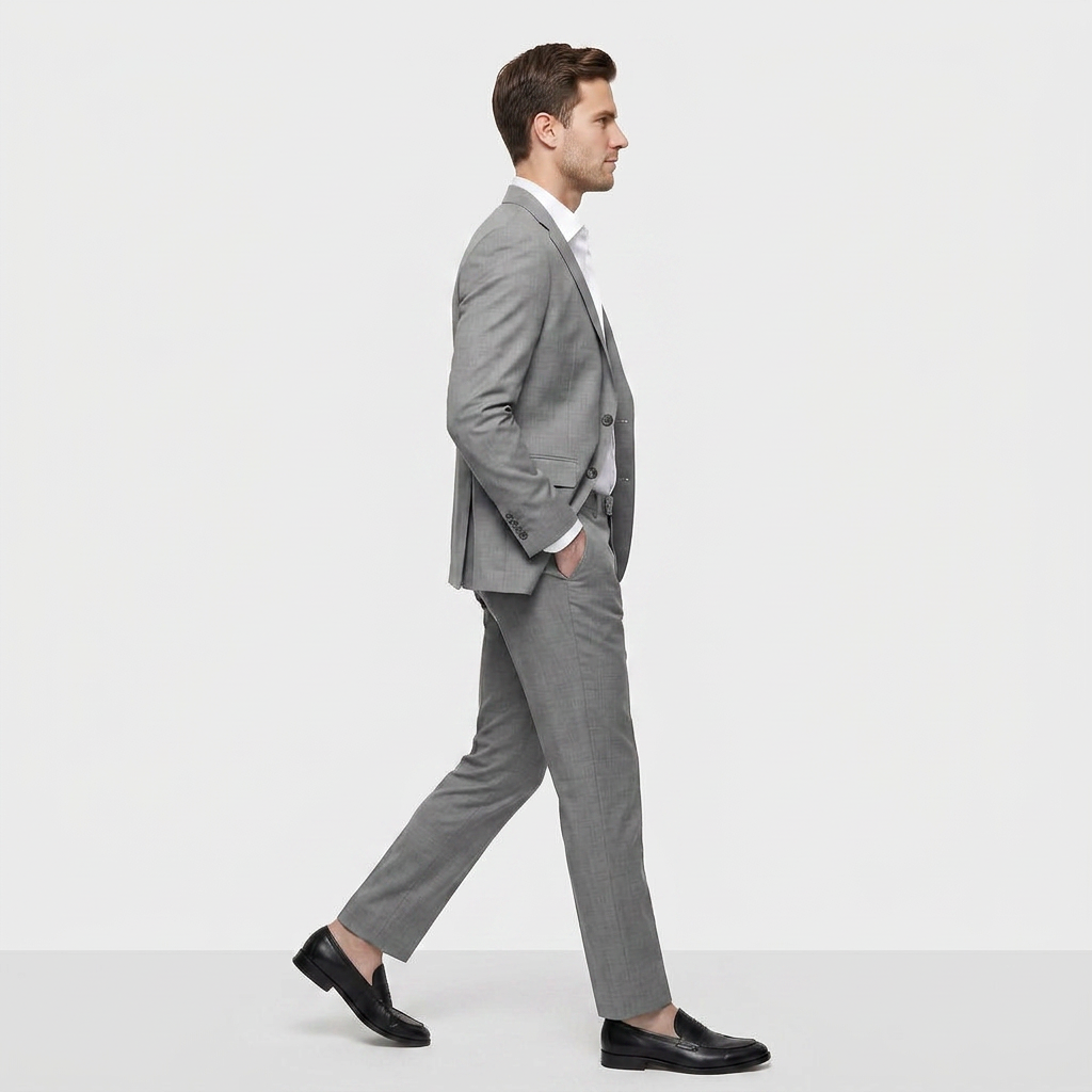 Ensemble Tailleur Blazer Croisé Pantalon Slim pour Homme