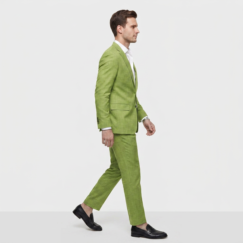 Ensemble Tailleur Blazer Croisé Pantalon Slim pour Homme