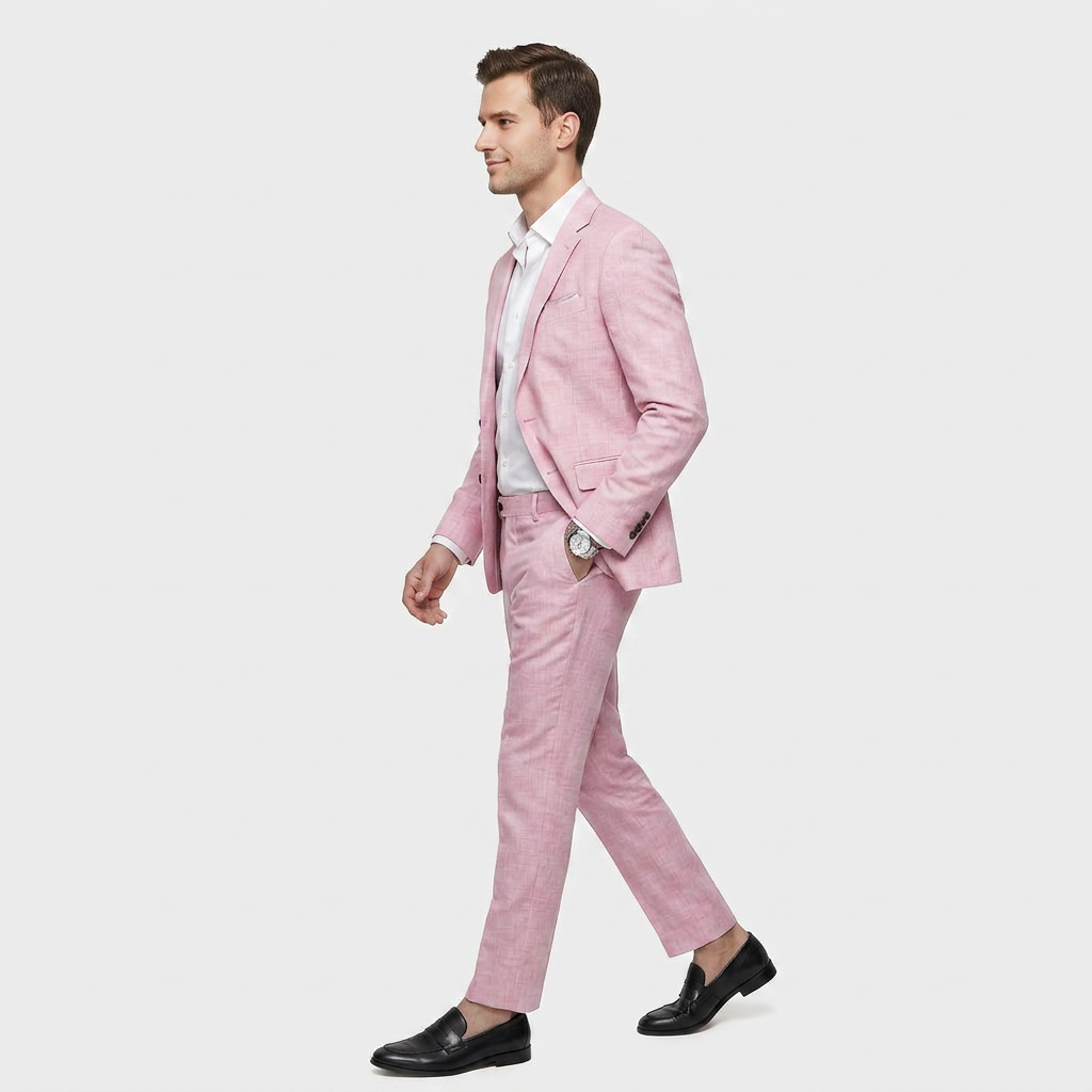 Ensemble Tailleur Blazer Croisé Pantalon Slim pour Homme