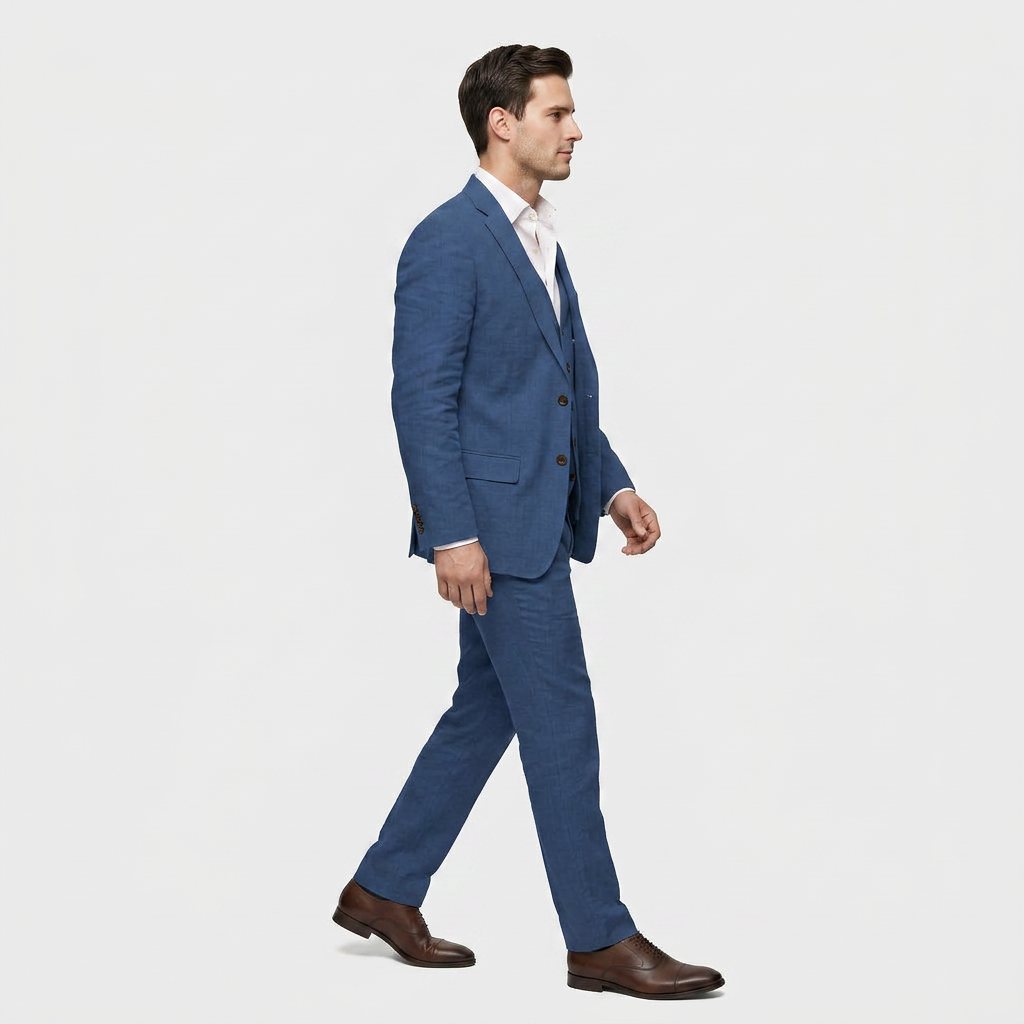 Ensemble Tailleur Trois Pièces Blazer Croisé pour Homme