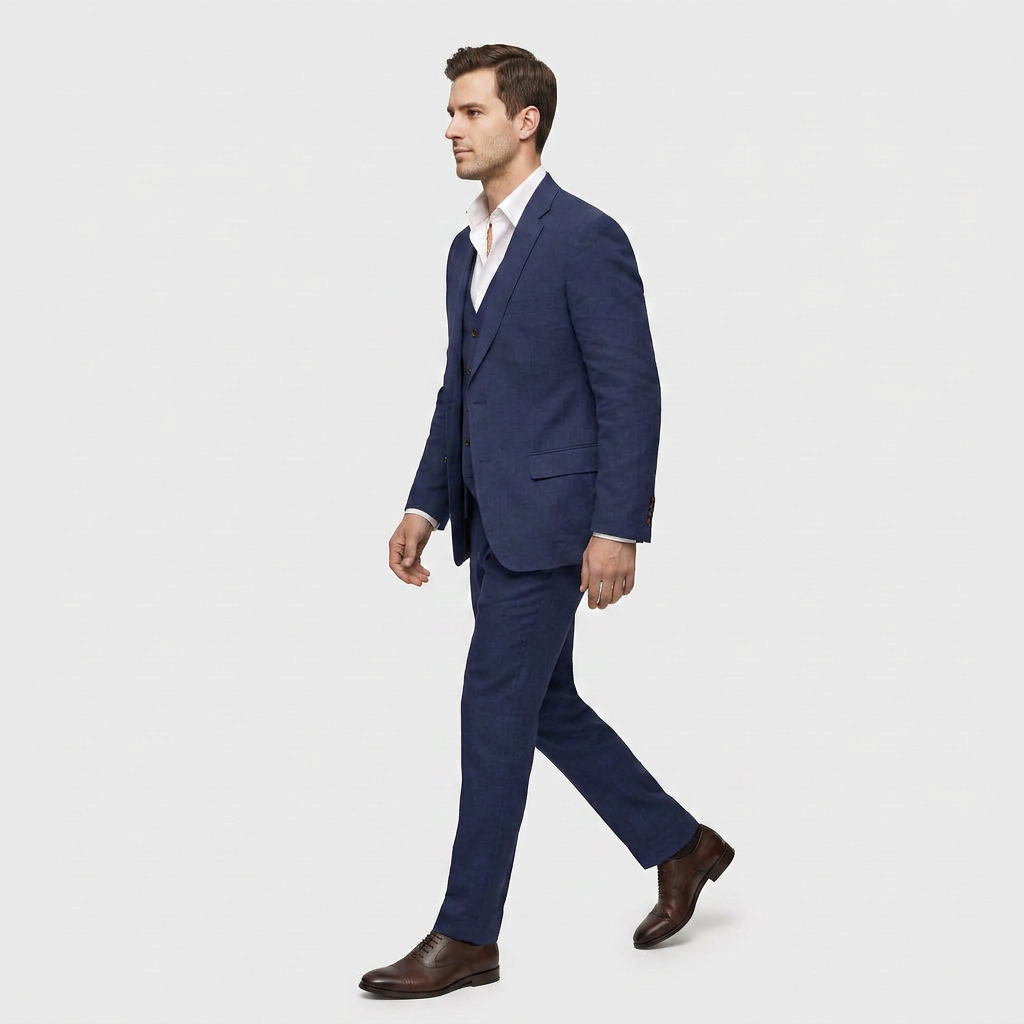 Ensemble Tailleur Trois Pièces Blazer Croisé pour Homme