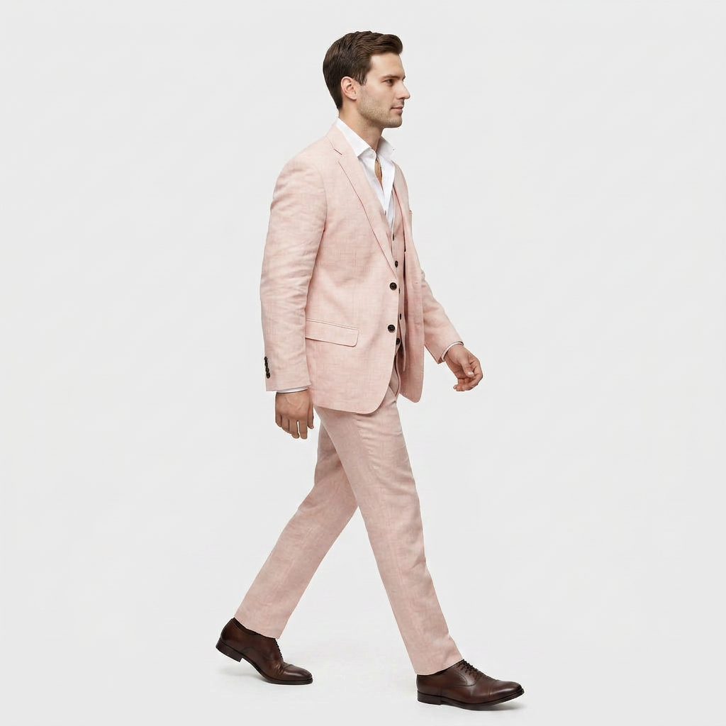 Ensemble Tailleur Trois Pièces Blazer Croisé pour Homme