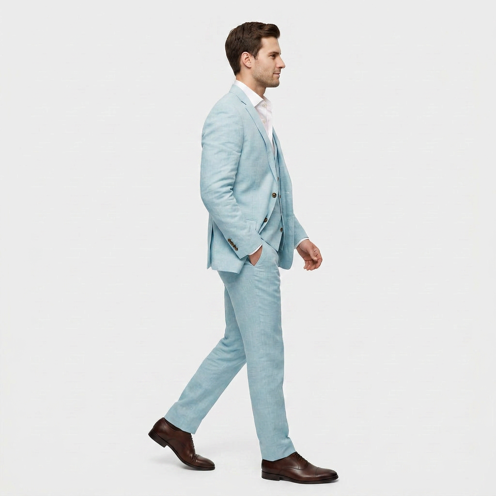 Ensemble Tailleur Trois Pièces Blazer Croisé pour Homme