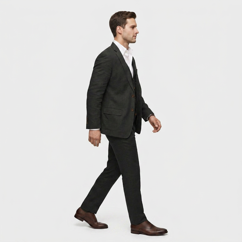 Ensemble Tailleur Trois Pièces Blazer Croisé pour Homme
