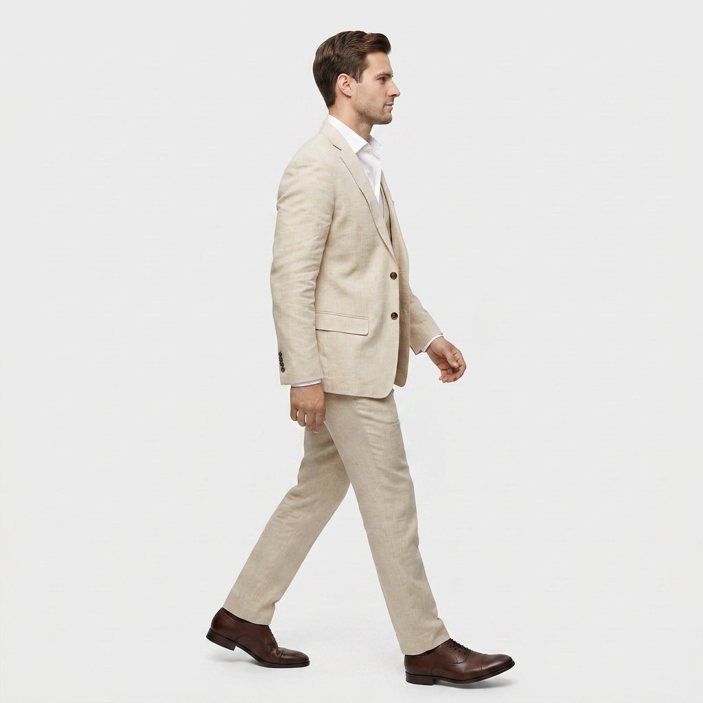 Ensemble Tailleur Trois Pièces Blazer Croisé pour Homme