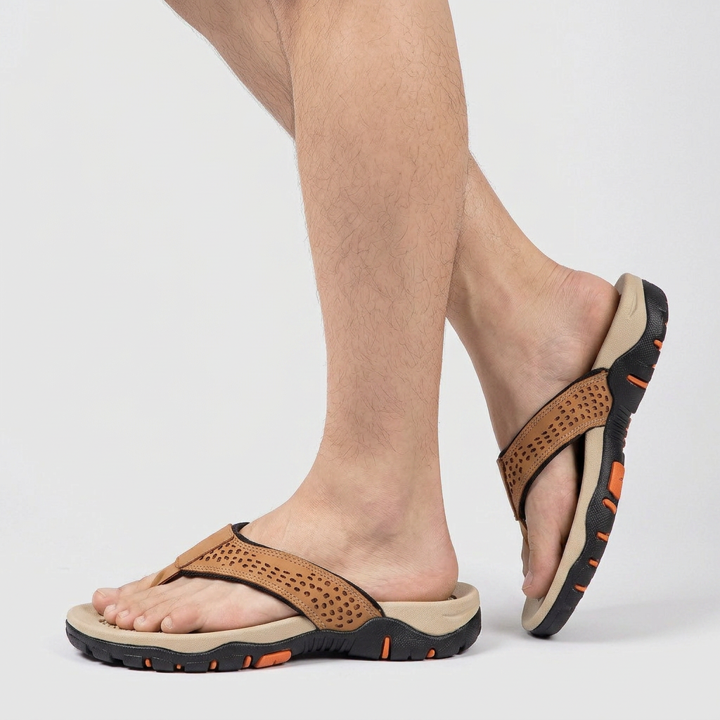 Sandales Sport Cuir Semelle Athlétique pour Homme