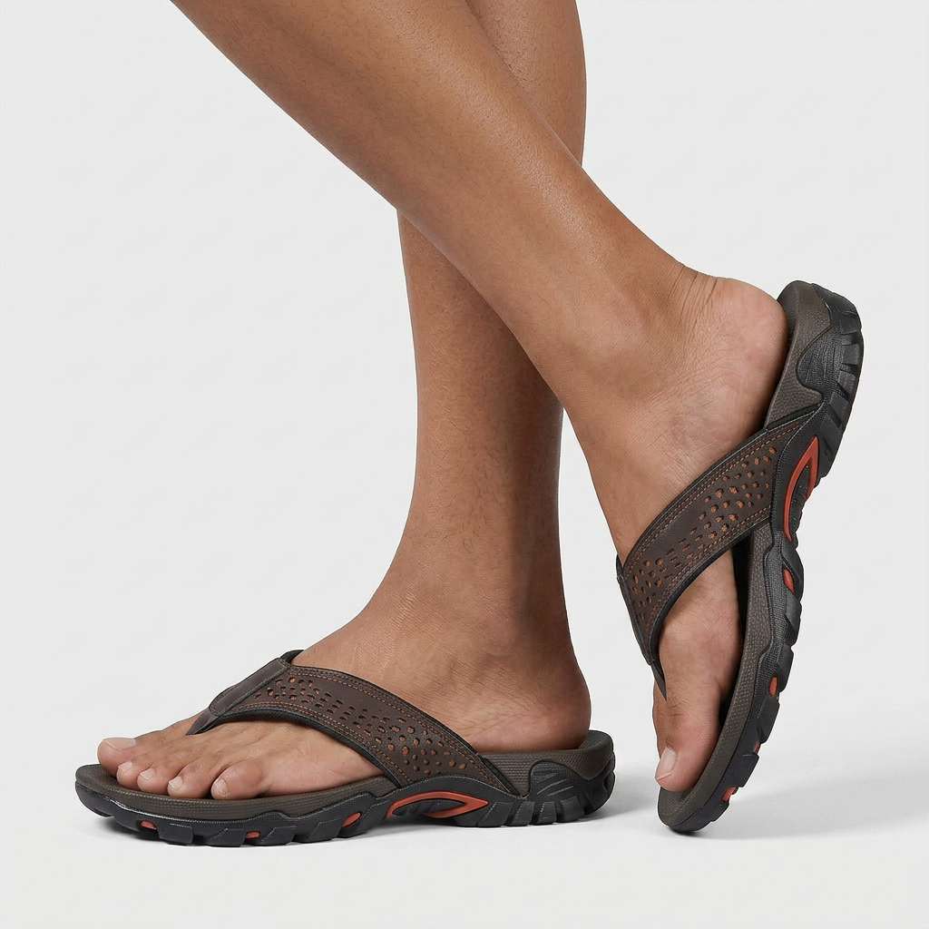 Sandales Sport Cuir Semelle Athlétique pour Homme