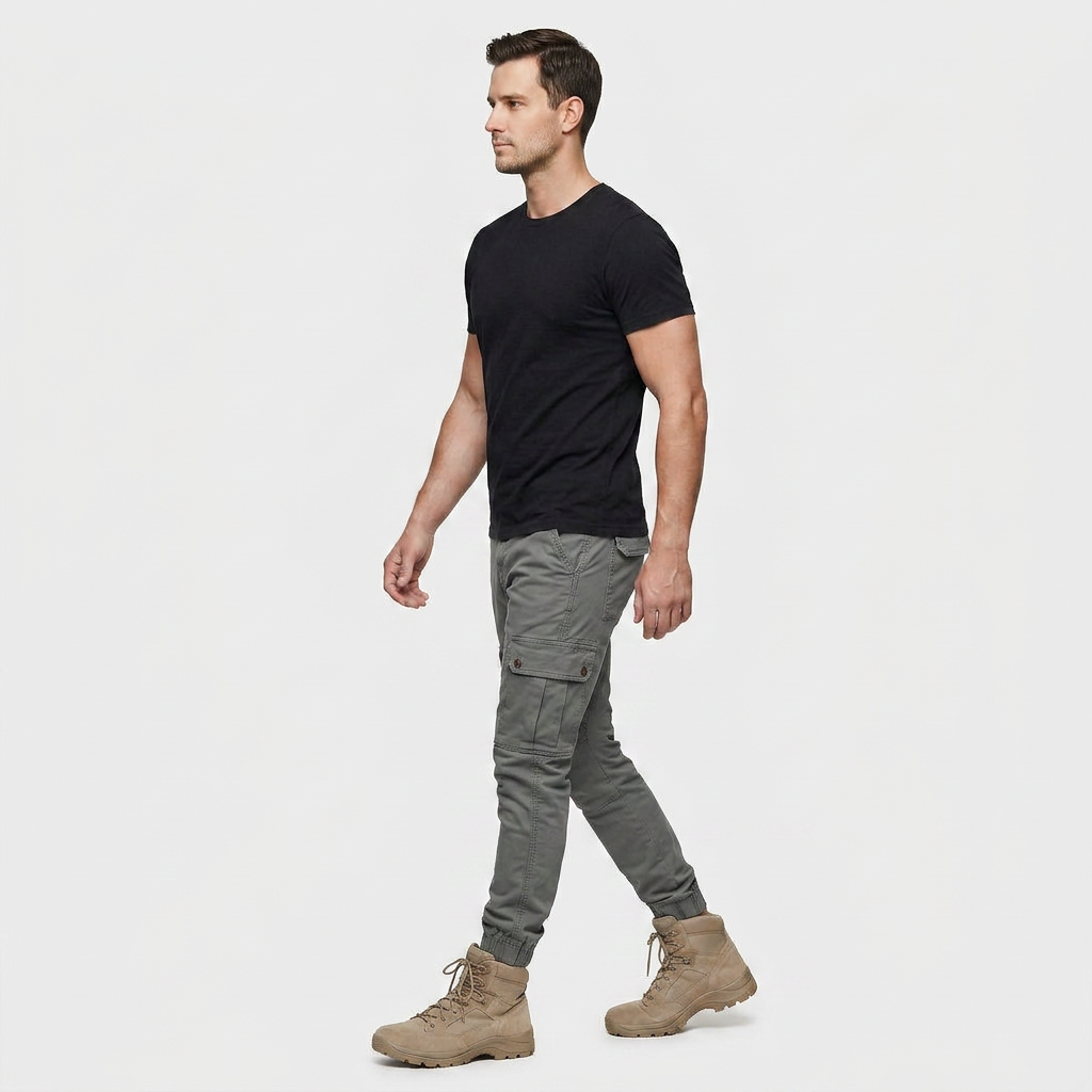 Pantalon Cargo Coton Décontracté Multi-Poches pour Homme
