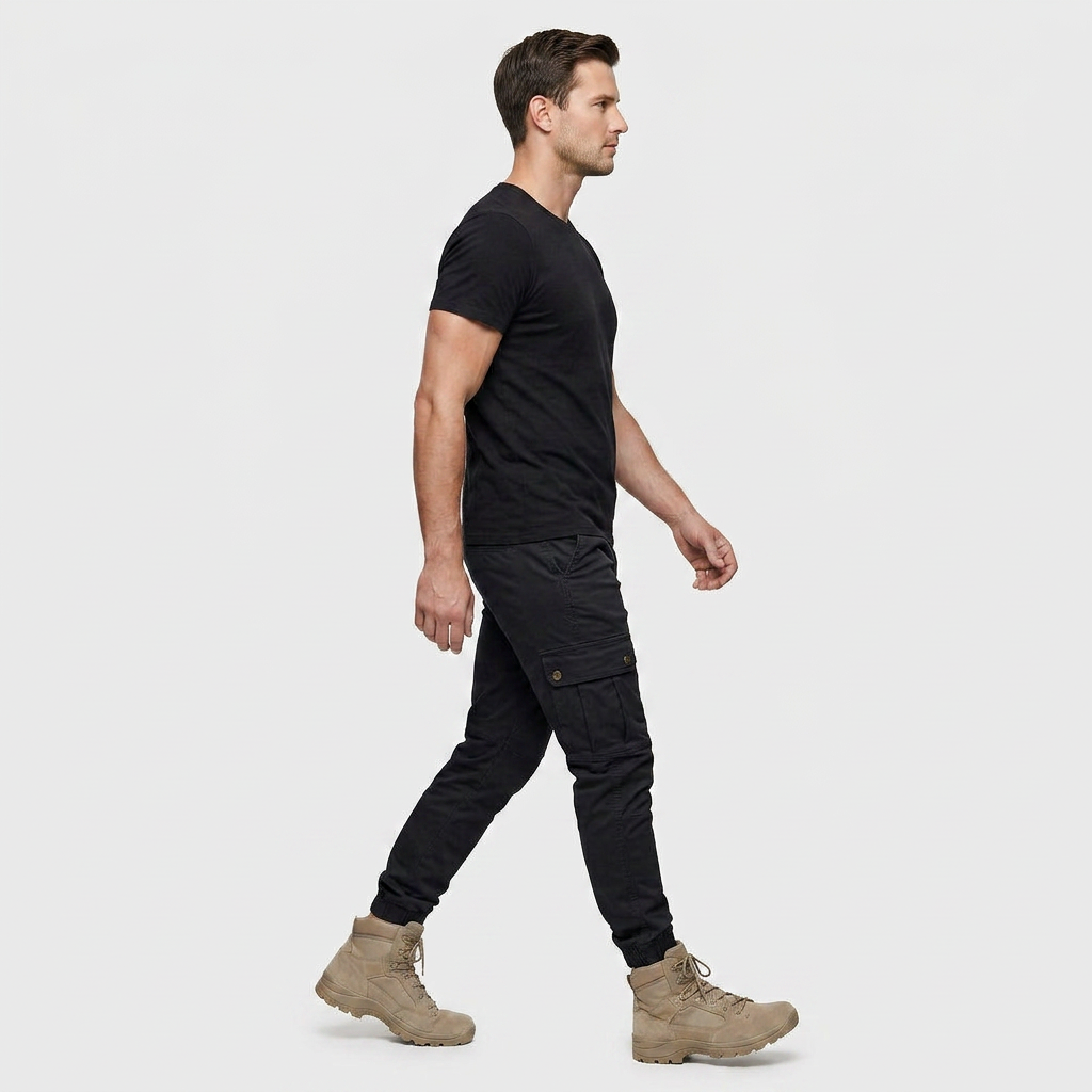 Pantalon Cargo Coton Décontracté Multi-Poches pour Homme