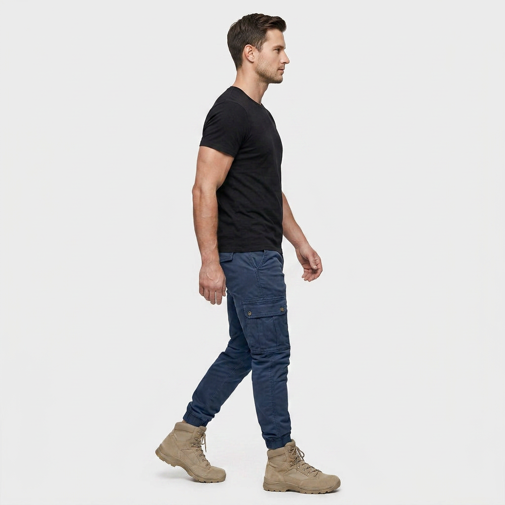 Pantalon Cargo Coton Décontracté Multi-Poches pour Homme