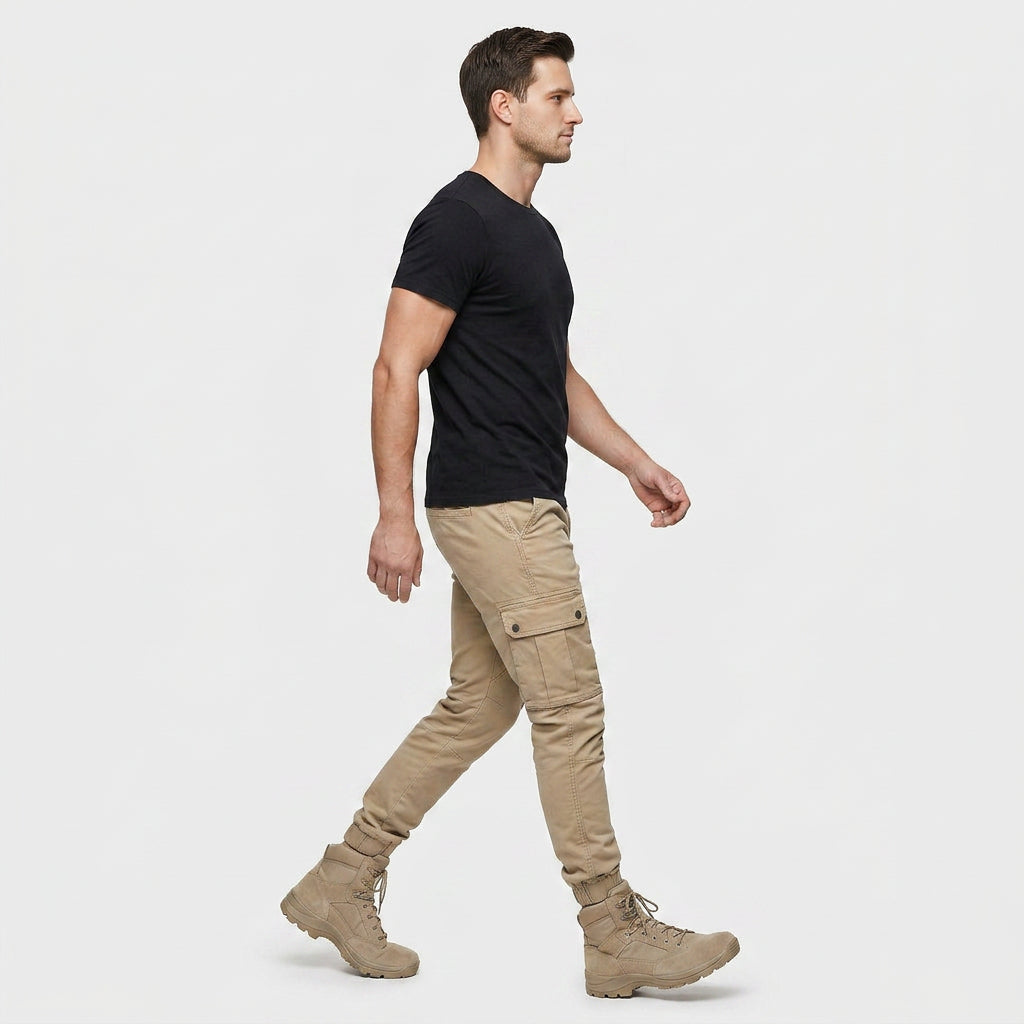 Pantalon Cargo Coton Décontracté Multi-Poches pour Homme
