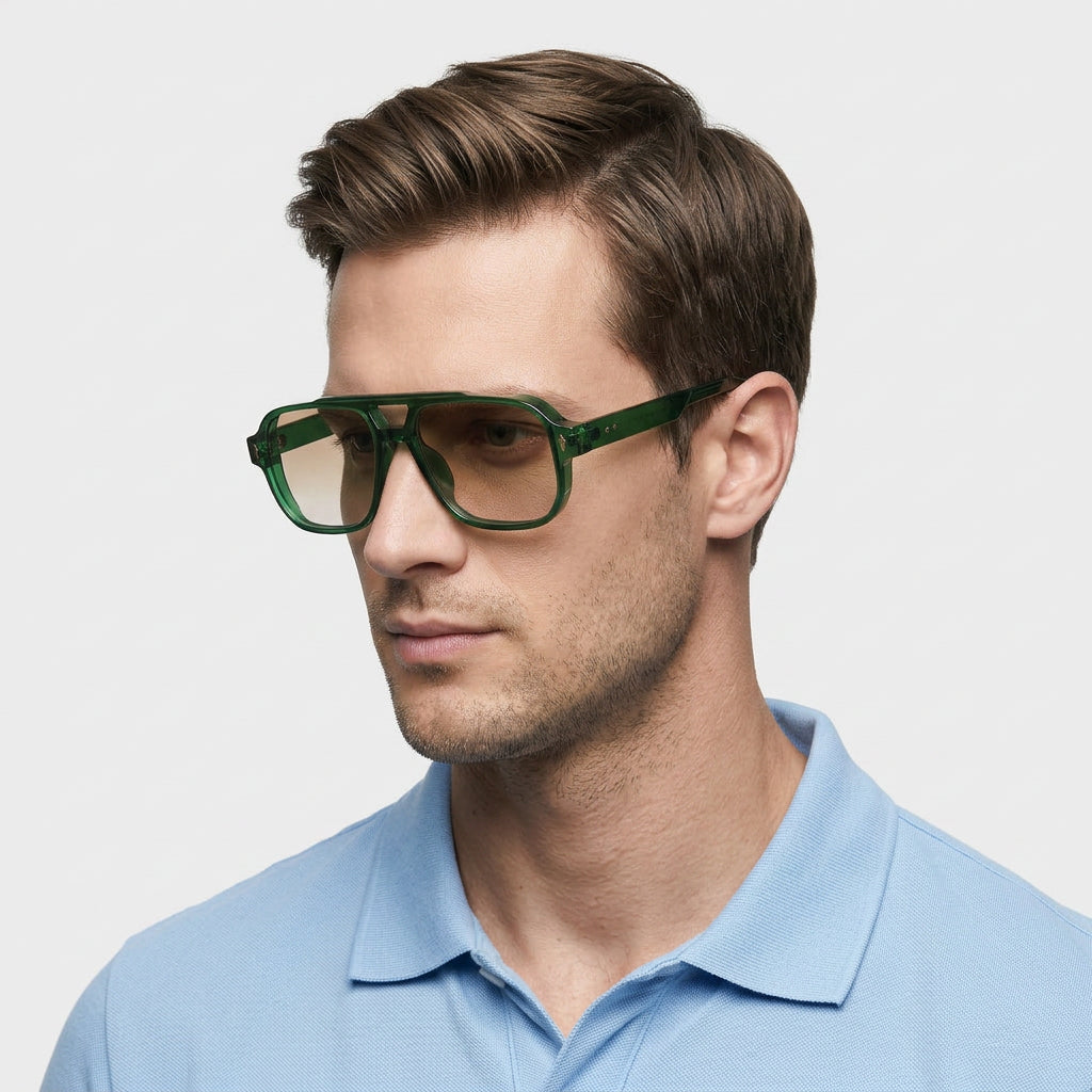 Lunettes Carrées Monture Acetate Verres Teintés pour Homme