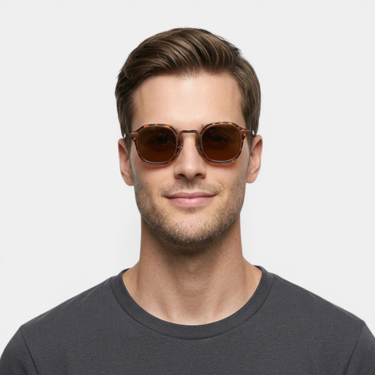 Lunettes Rondes Pont Métallique Verres Dégradés pour Homme