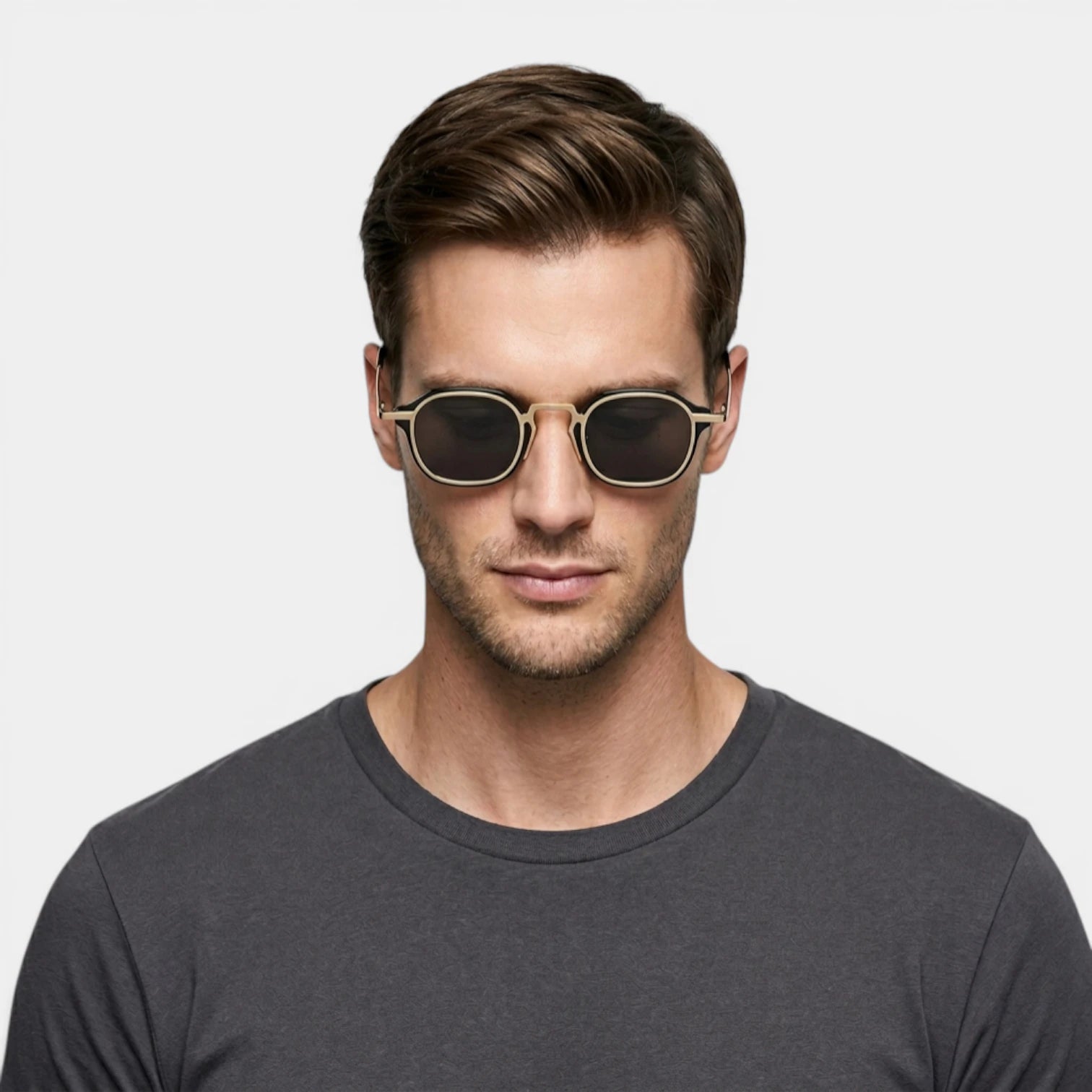Lunettes Rondes Pont Métallique Verres Dégradés pour Homme