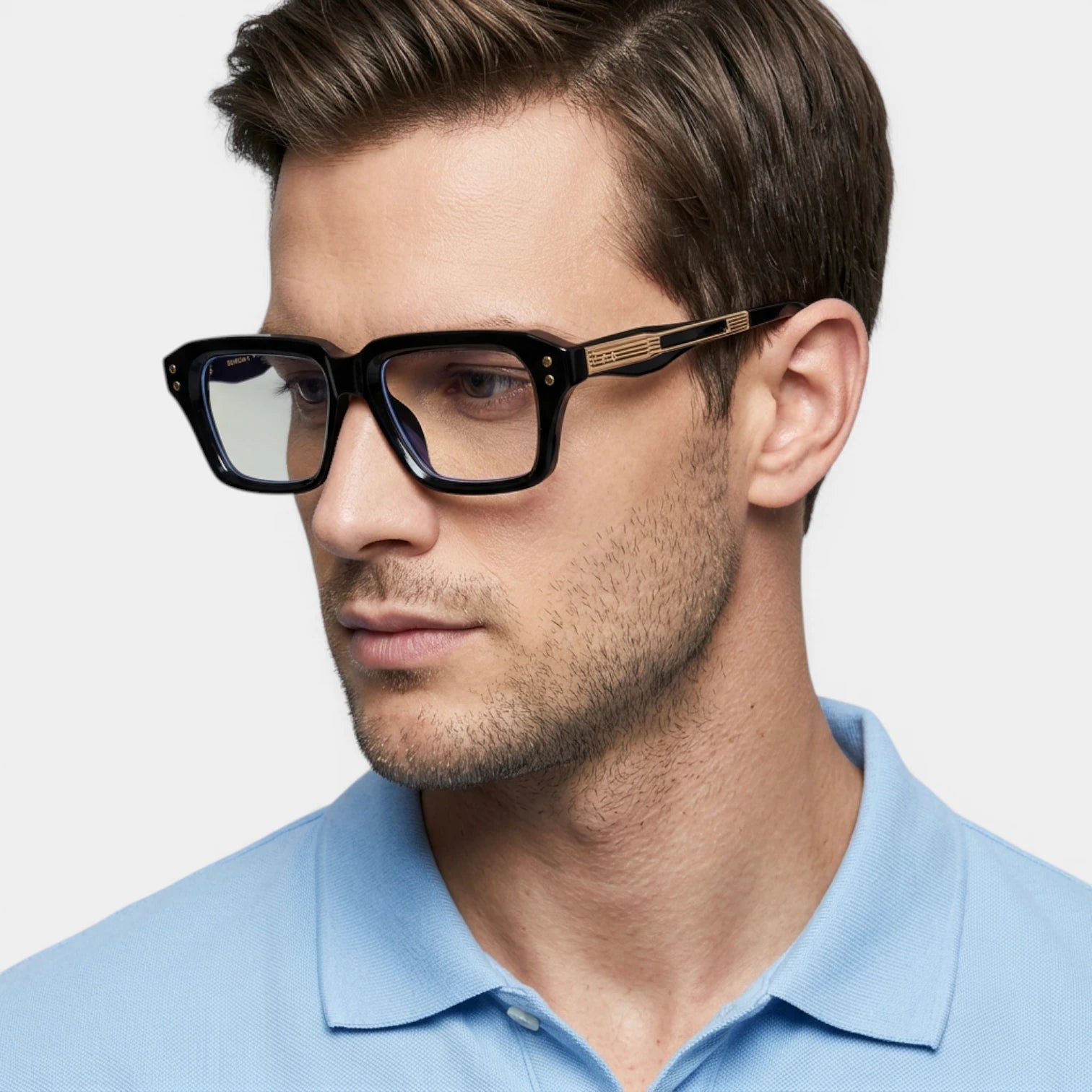 Lunettes Carrées Monture Épaisse Écaille pour Homme