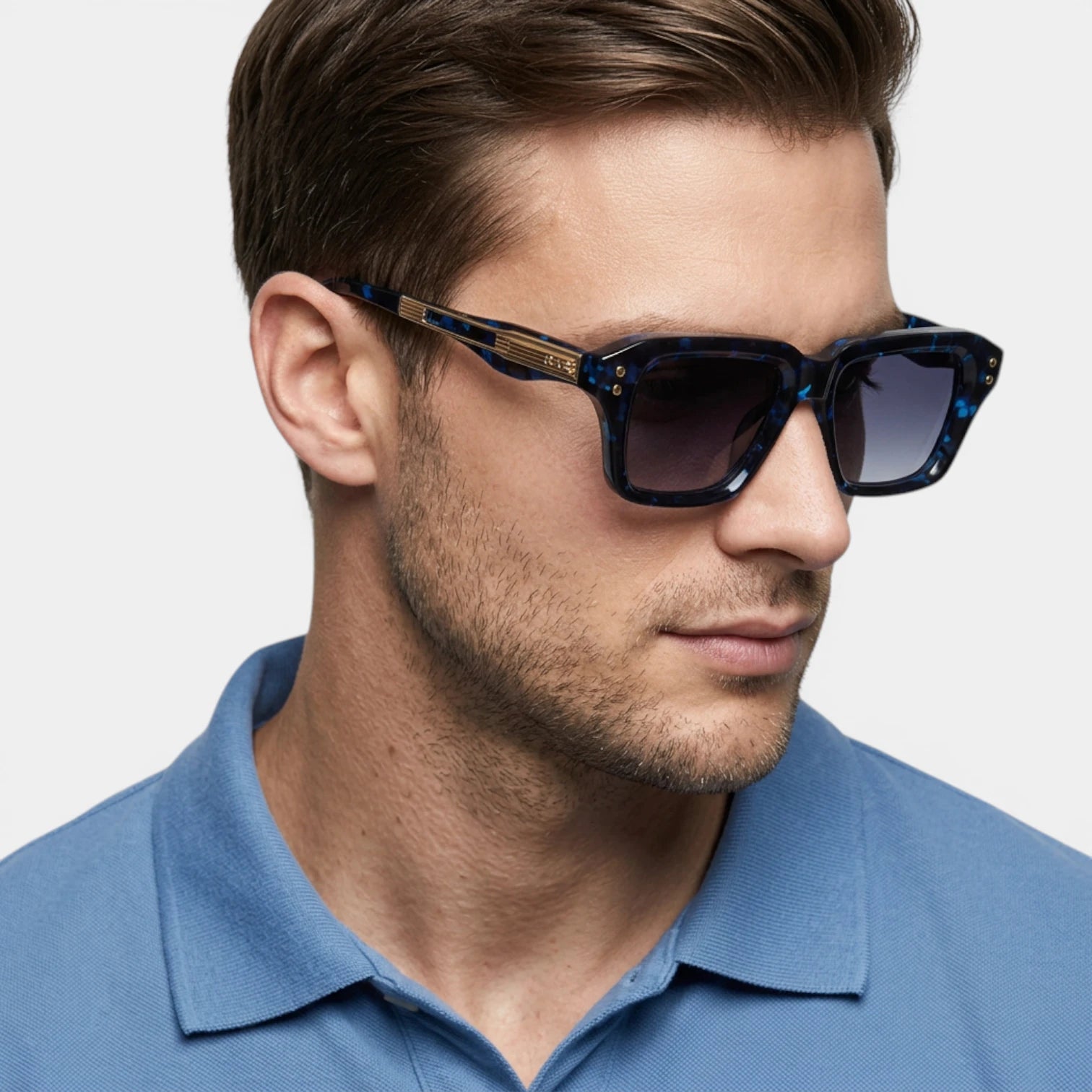 Lunettes Carrées Monture Épaisse Écaille pour Homme