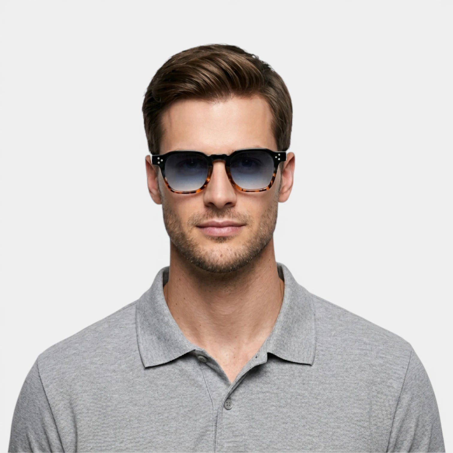Lunettes Carrées Monture Épaisse Verres Teintés pour Homme