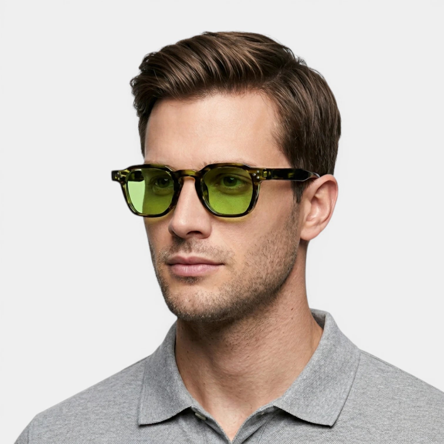 Lunettes Carrées Monture Épaisse Verres Teintés pour Homme