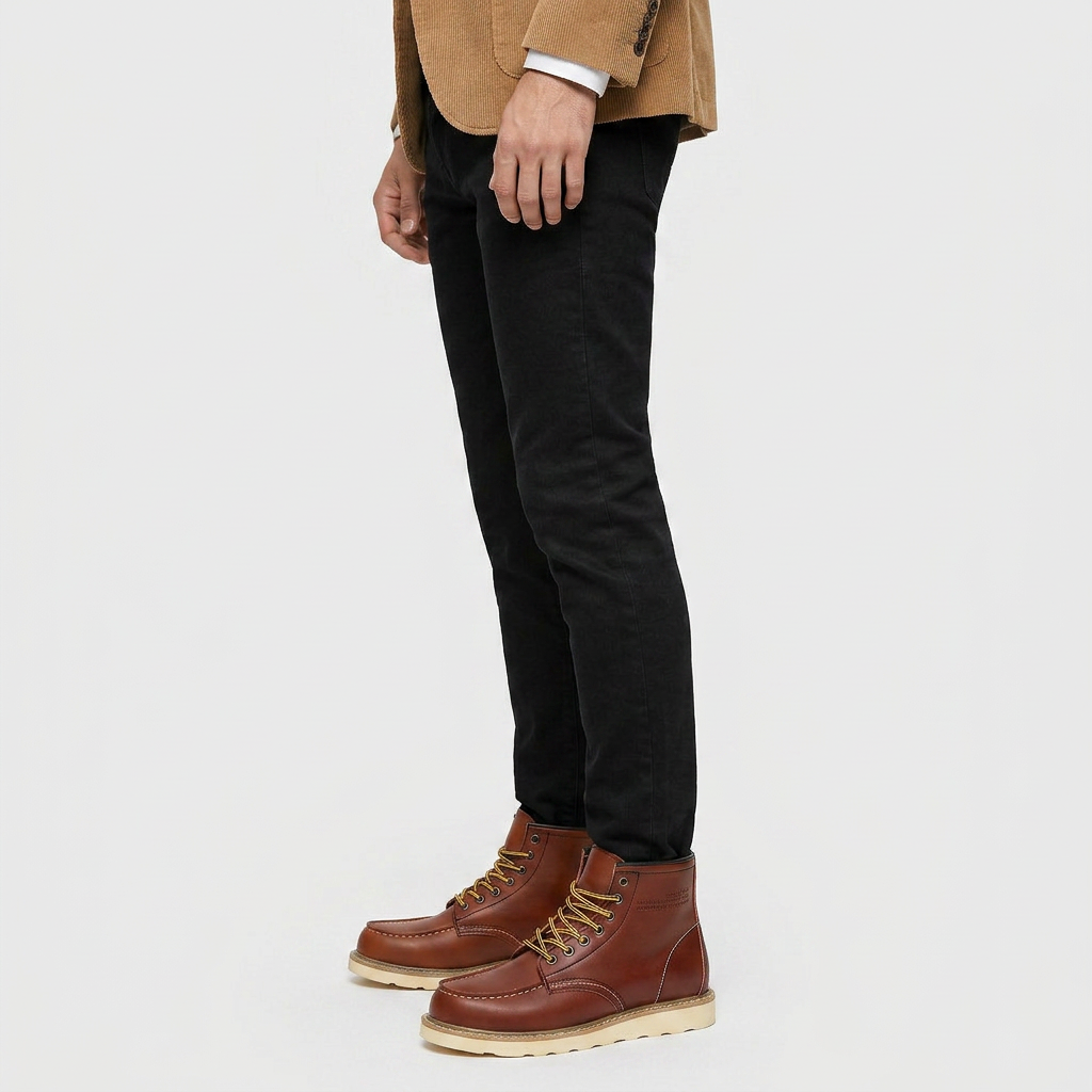 Bottines Lacées Coutures Contrastées Semelle Épaisse pour Homme
