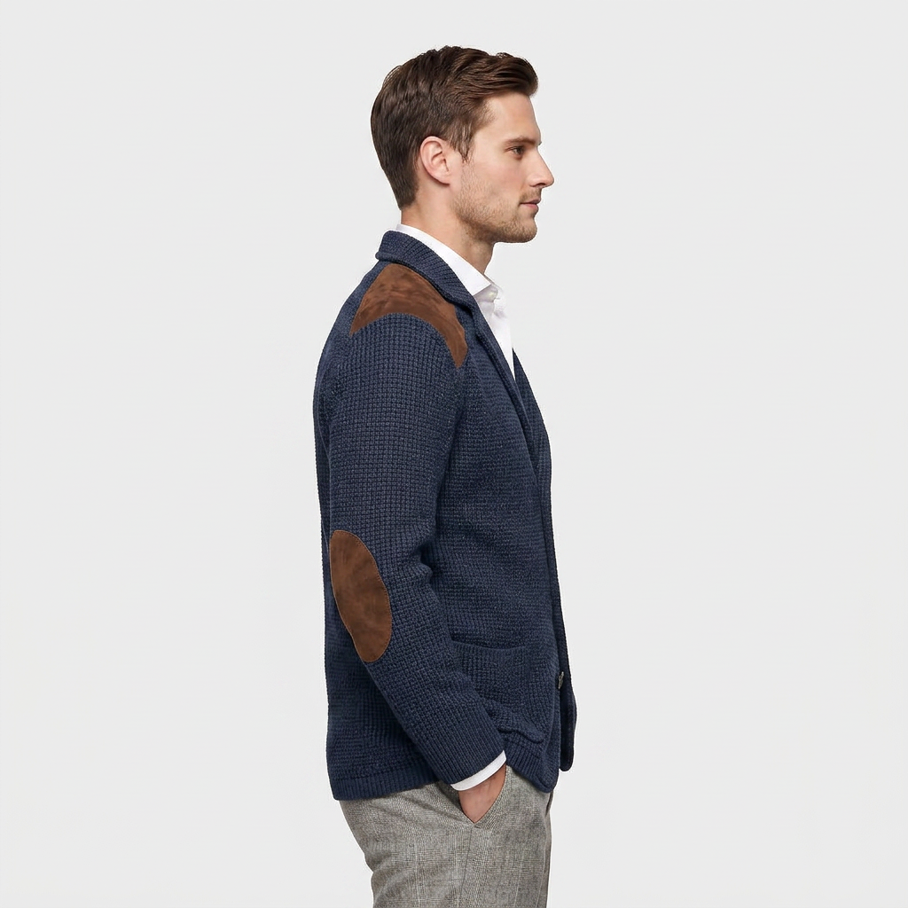Men's Structured Knit Blazer Cardigan