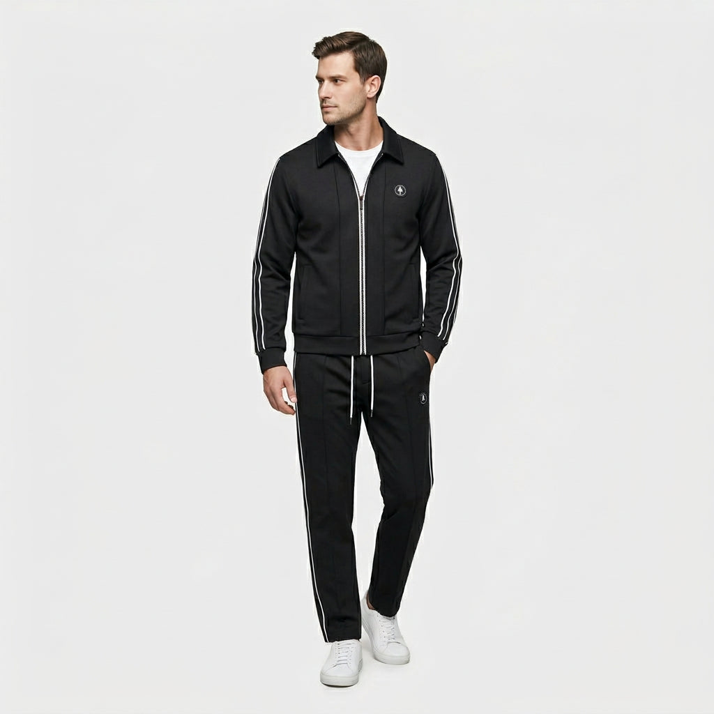 Ensemble Survêtement Jersey Côtelé Coupe Décontractée pour Homme