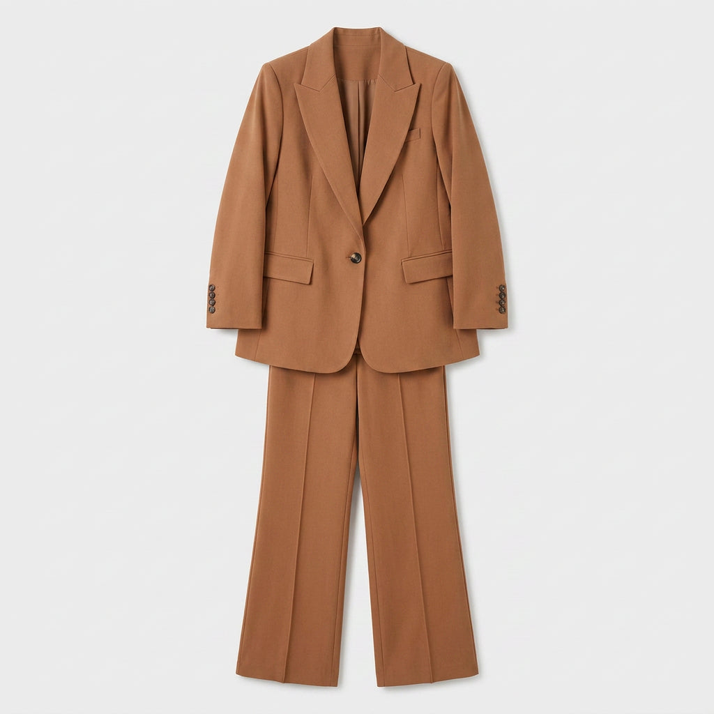 Costume Blazer Deux Pièces Coupe Structurée pour Femme