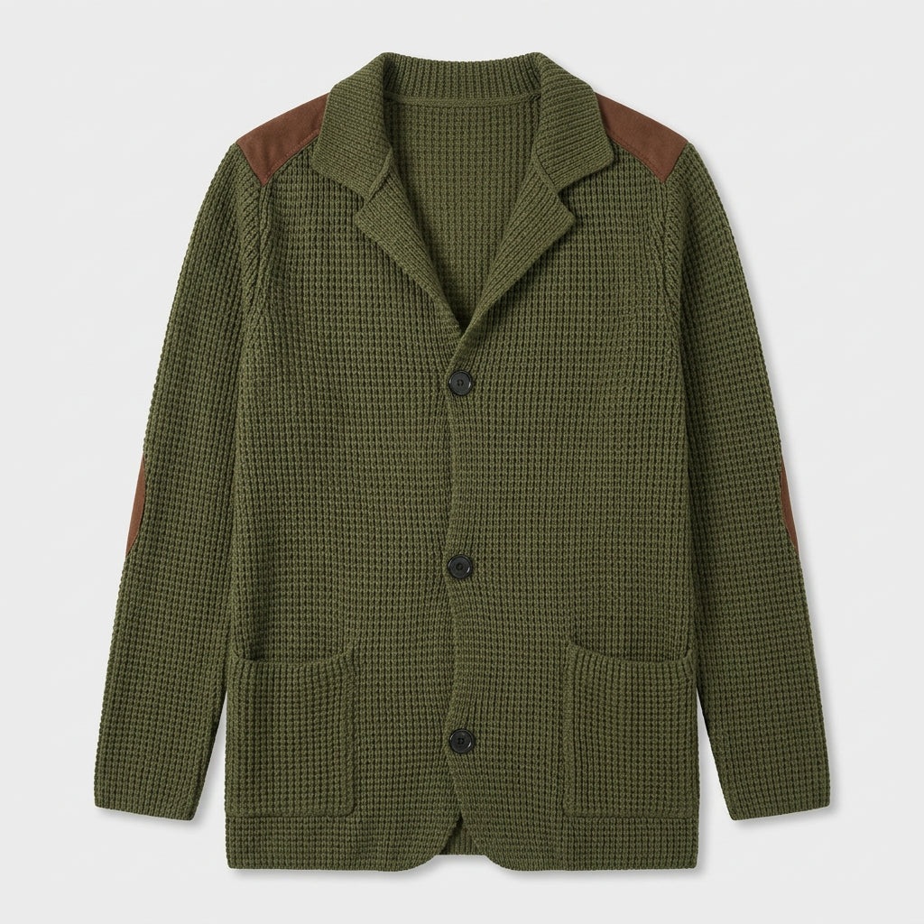 Men's Structured Knit Blazer Cardigan