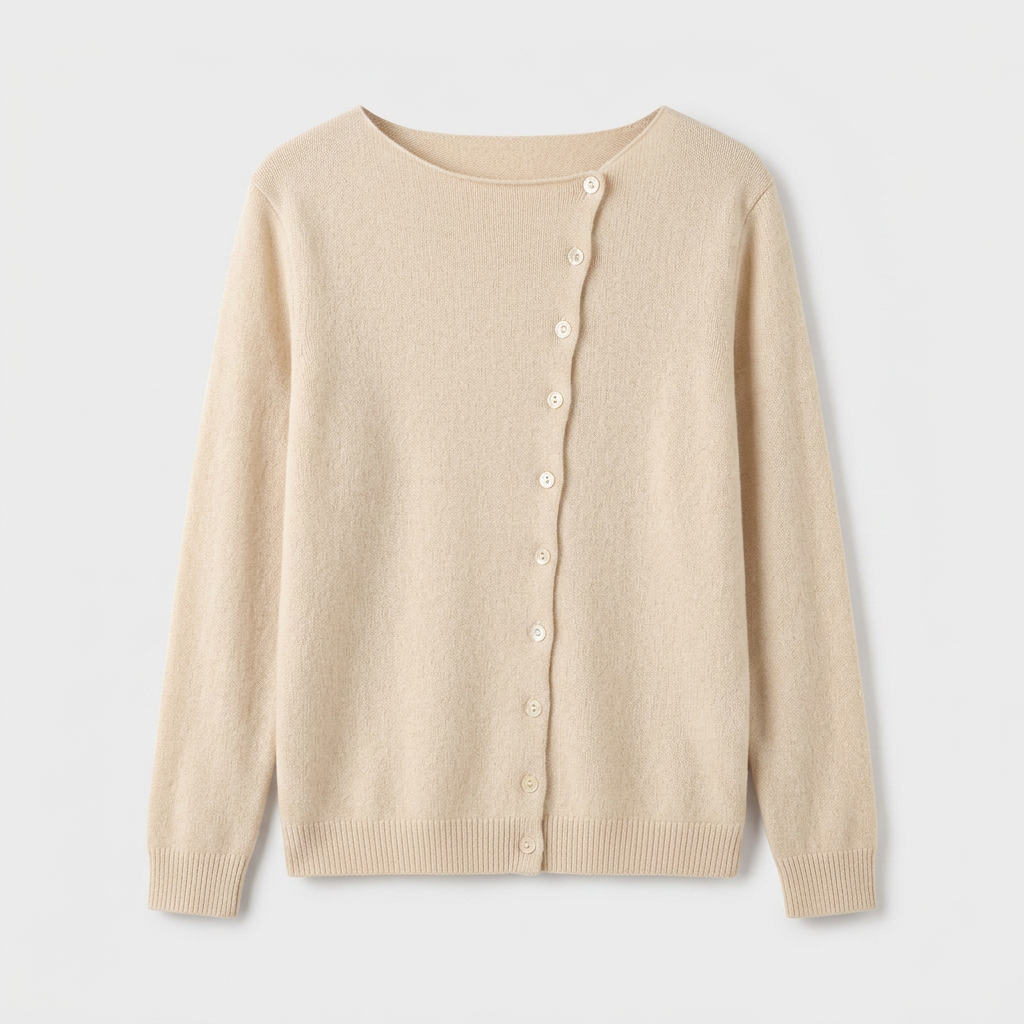 Pull Col V Boutonné Maille Fine pour Femme