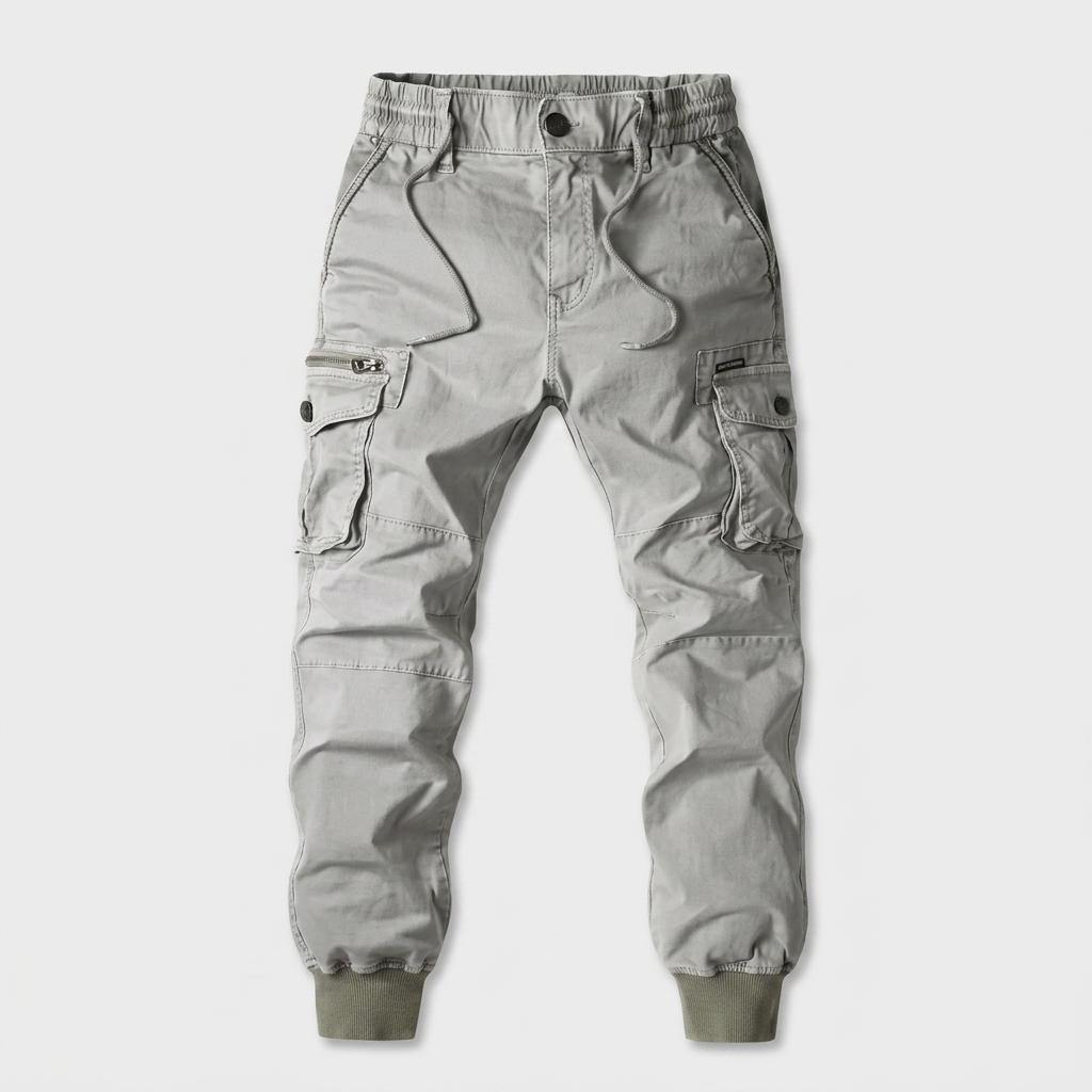 Pantalon Cargo Multi-Poches Chevilles Élastiquées pour Homme