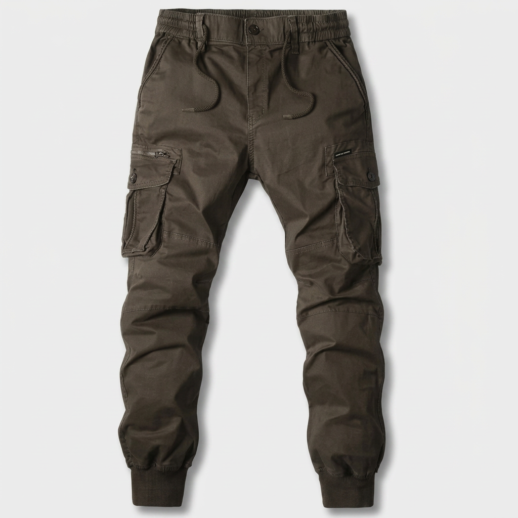 Pantalon Cargo Multi-Poches Chevilles Élastiquées pour Homme