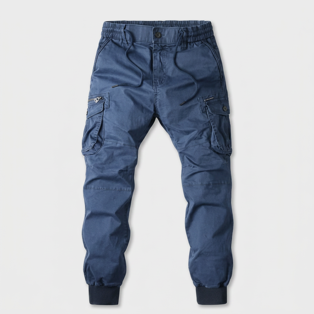 Pantalon Cargo Multi-Poches Chevilles Élastiquées pour Homme