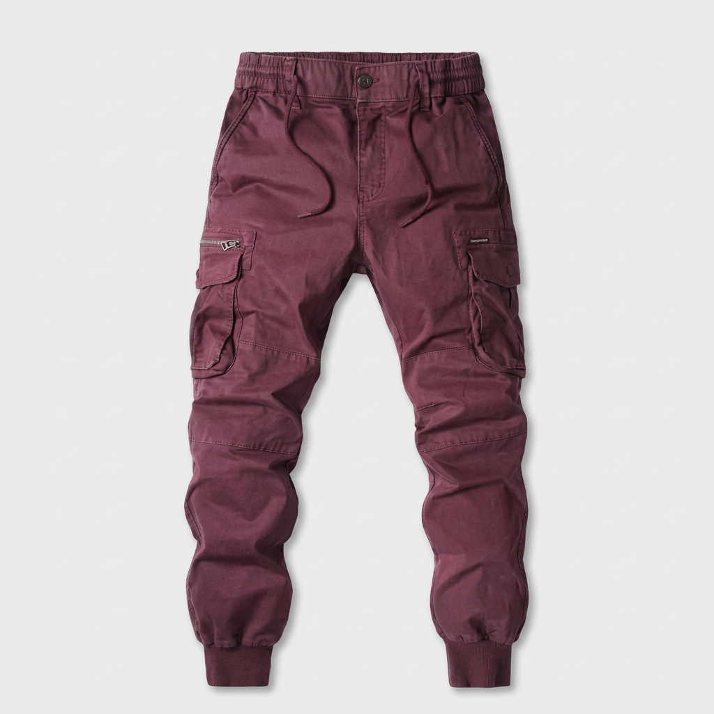 Pantalon Cargo Multi-Poches Chevilles Élastiquées pour Homme