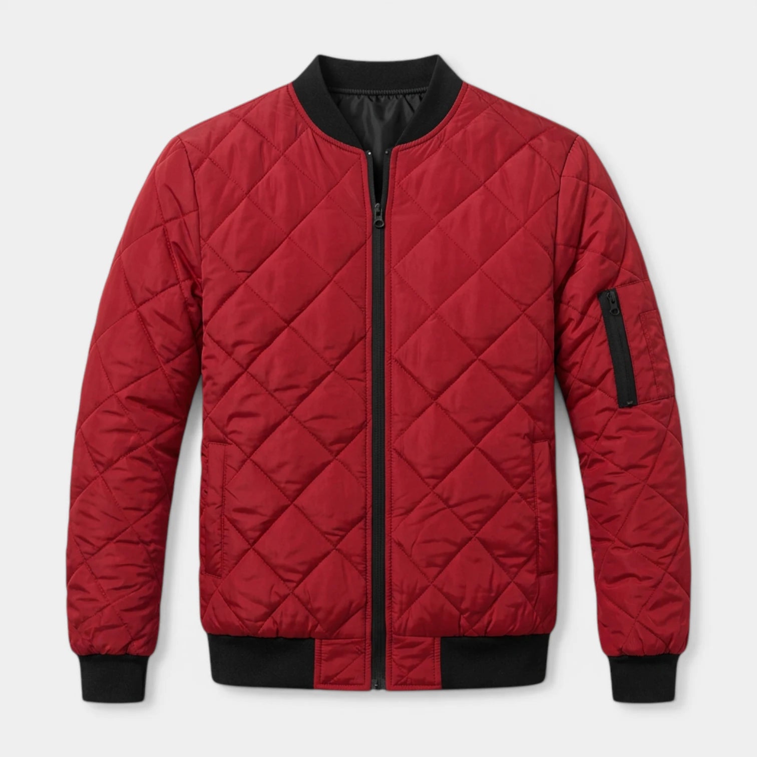 Blouson Bomber Matelassé Poches Zippées pour Homme