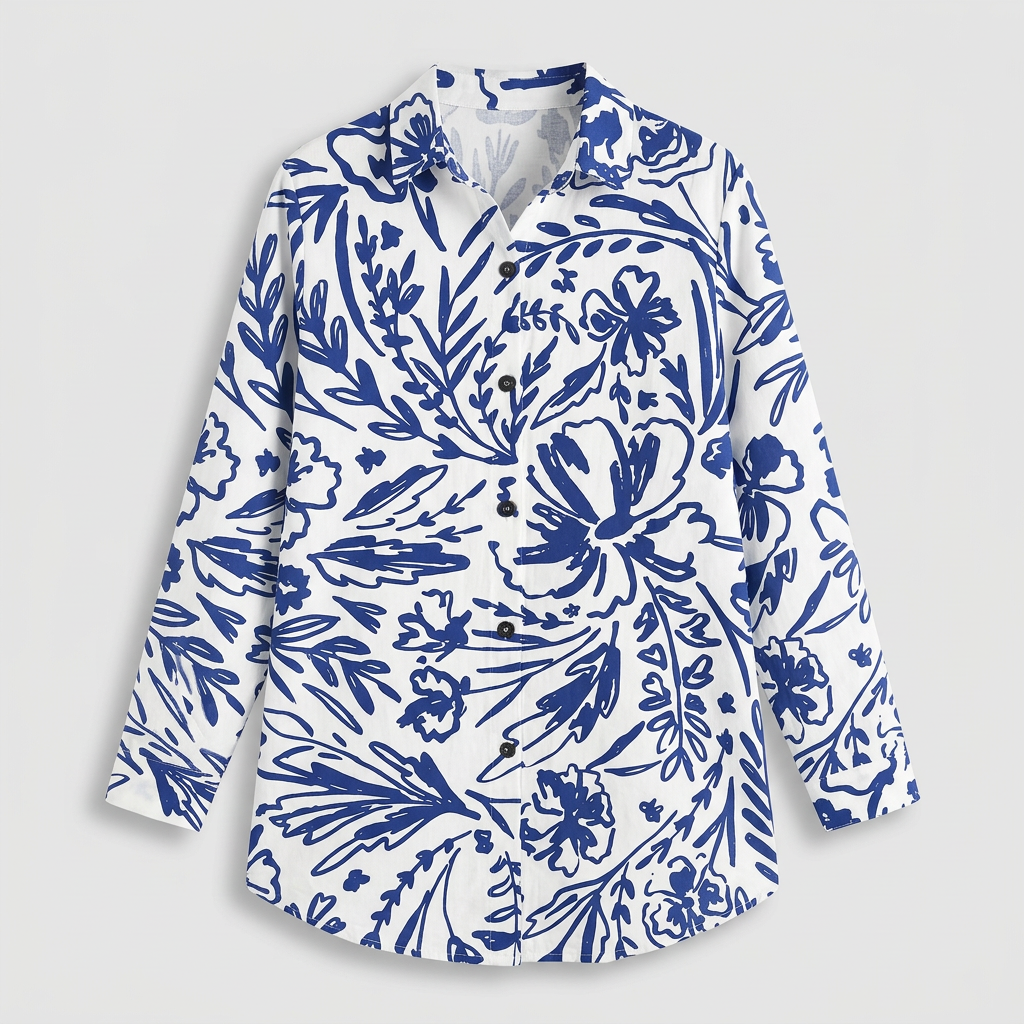 Chemise Vintage Tissu Léger Coupe Décontractée pour Femme