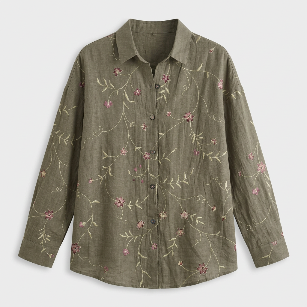 Chemise Vintage Tissu Léger Coupe Décontractée pour Femme