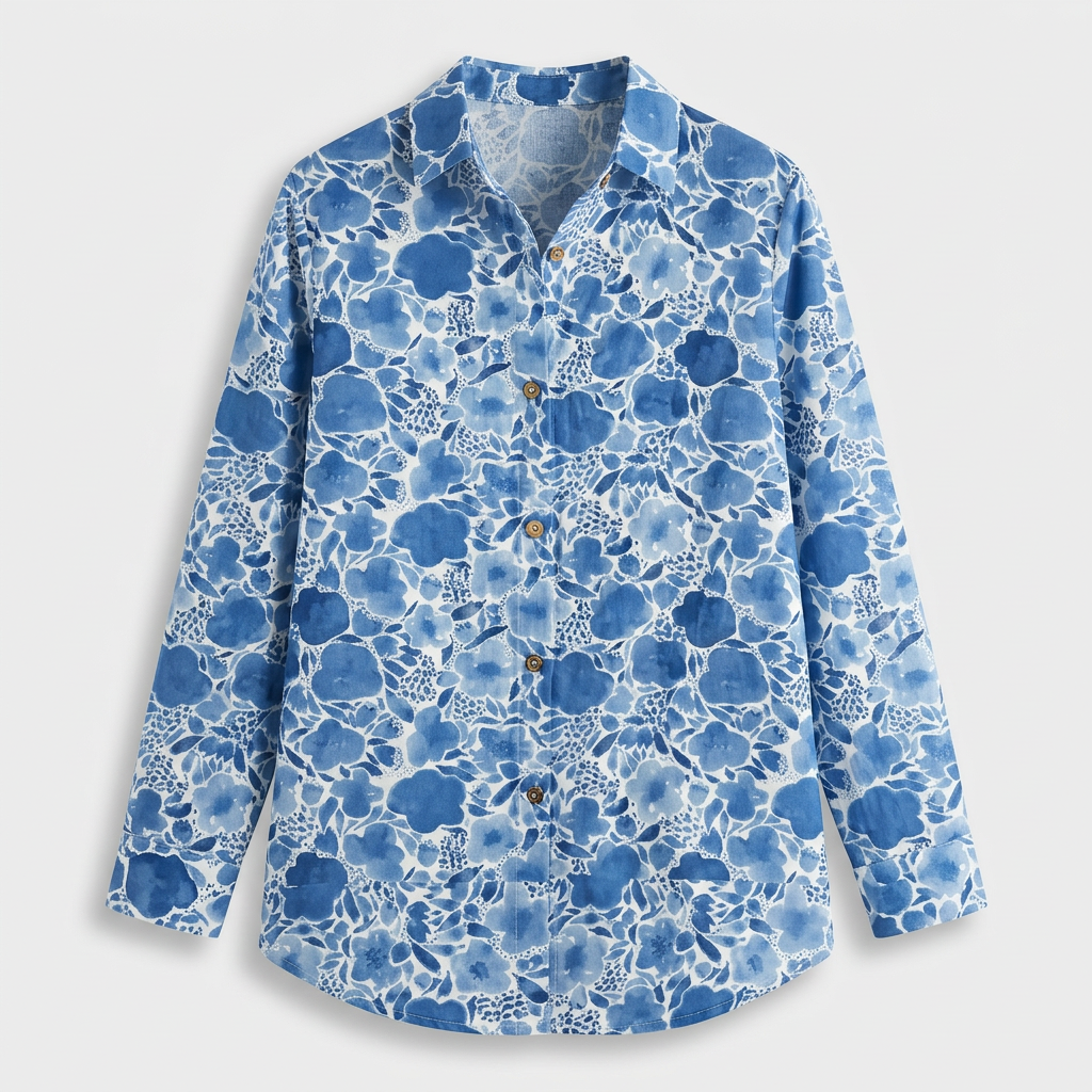 Chemise Vintage Tissu Léger Coupe Décontractée pour Femme