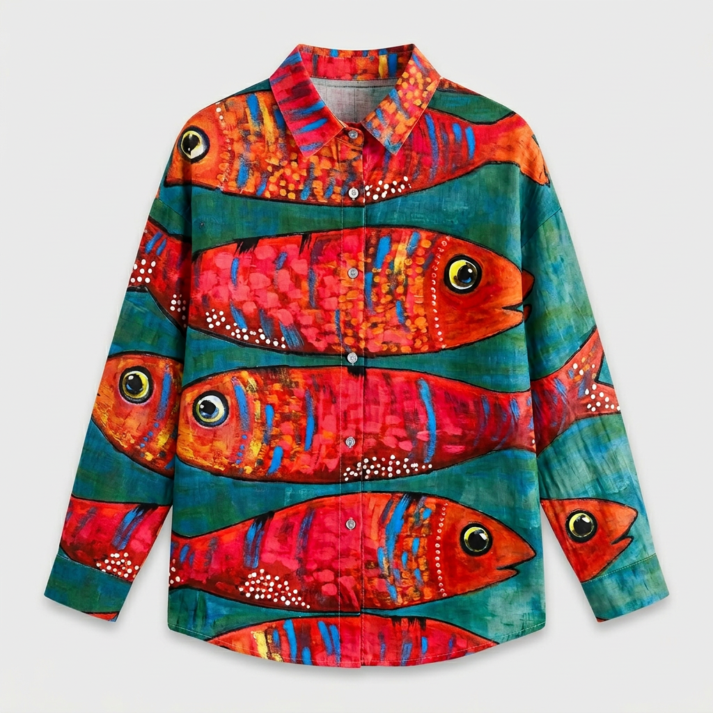 Chemise Vintage Tissu Léger Coupe Décontractée pour Femme