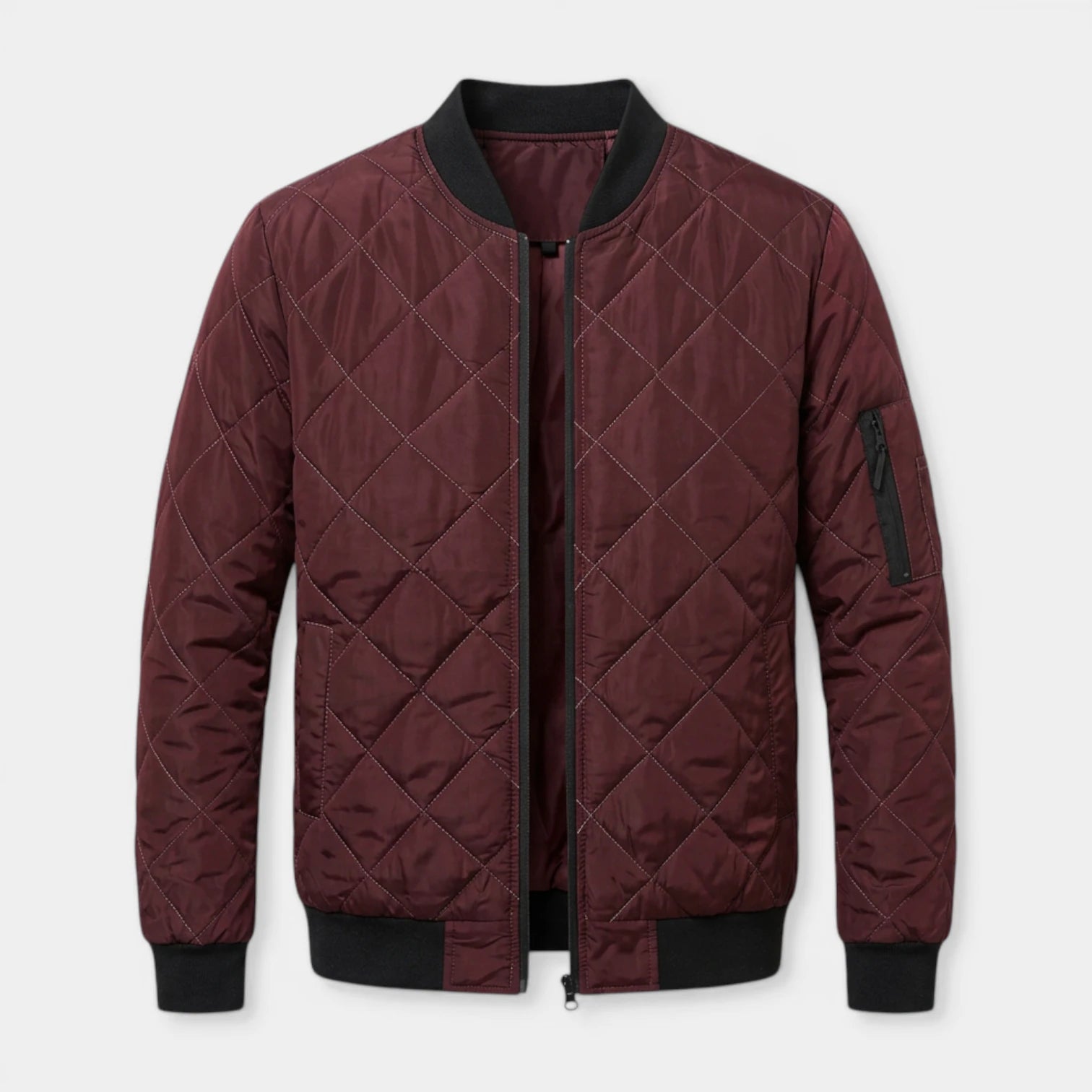 Blouson Bomber Matelassé Poches Zippées pour Homme