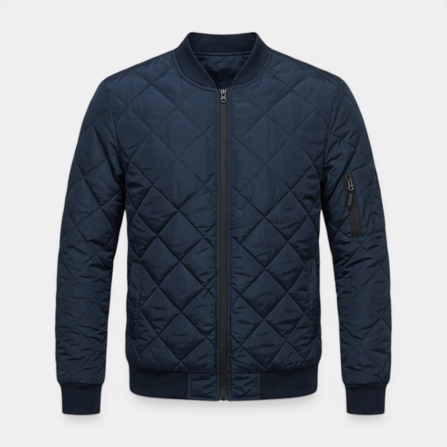 Blouson Bomber Matelassé Poches Zippées pour Homme