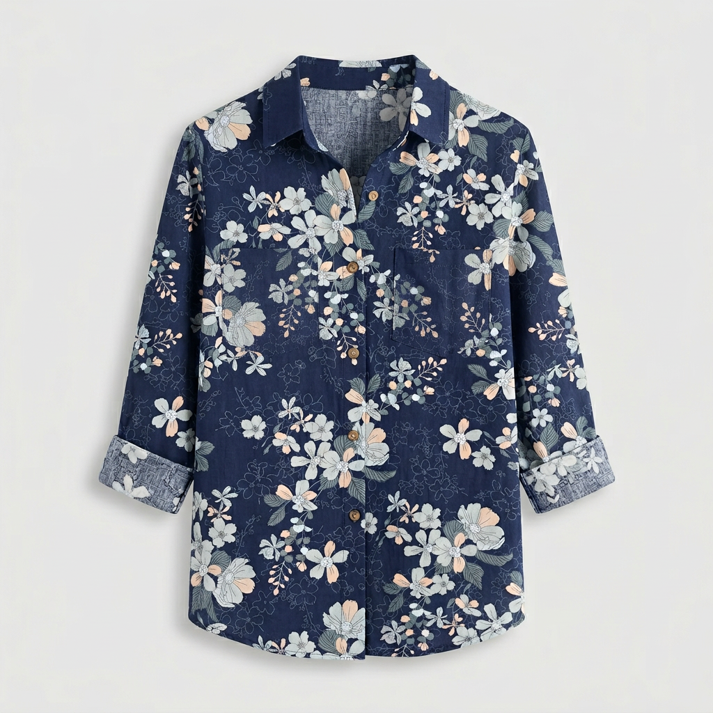 Chemise Vintage Tissu Léger Coupe Décontractée pour Femme