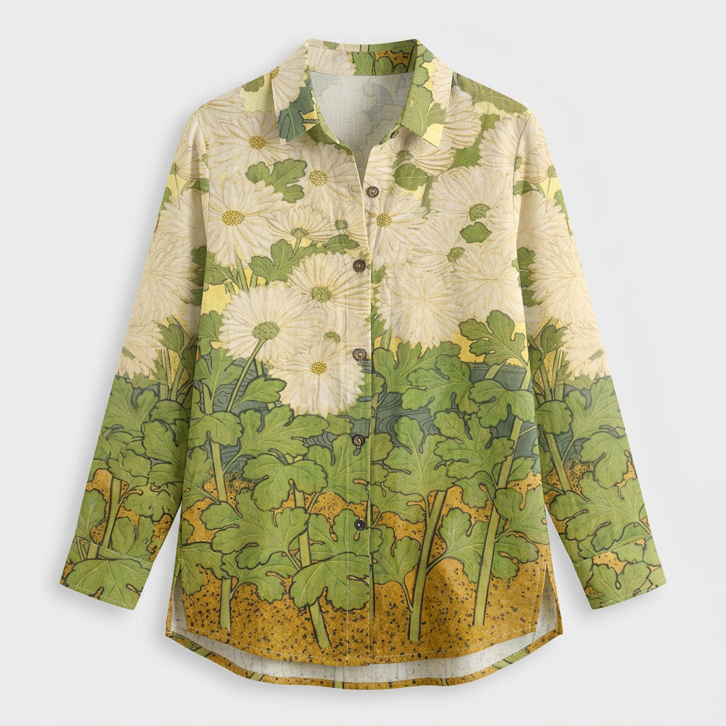 Chemise Vintage Tissu Léger Coupe Décontractée pour Femme