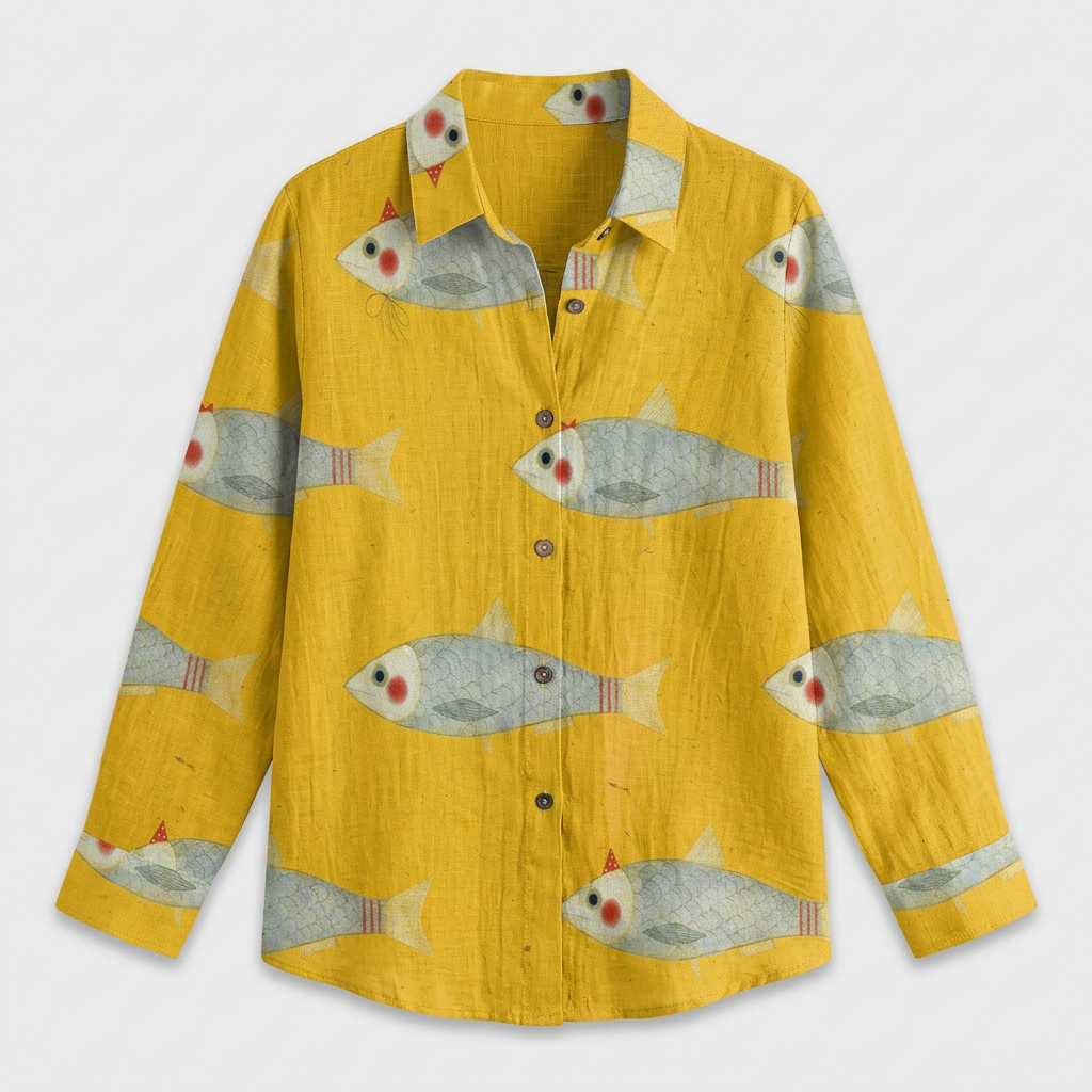Chemise Vintage Tissu Léger Coupe Décontractée pour Femme